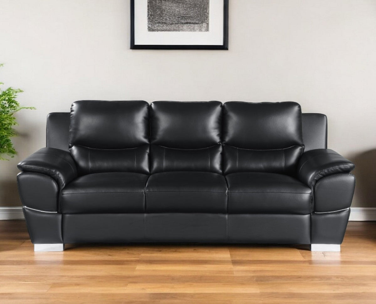 Hamilton Leather Sofa – Black - Prioka