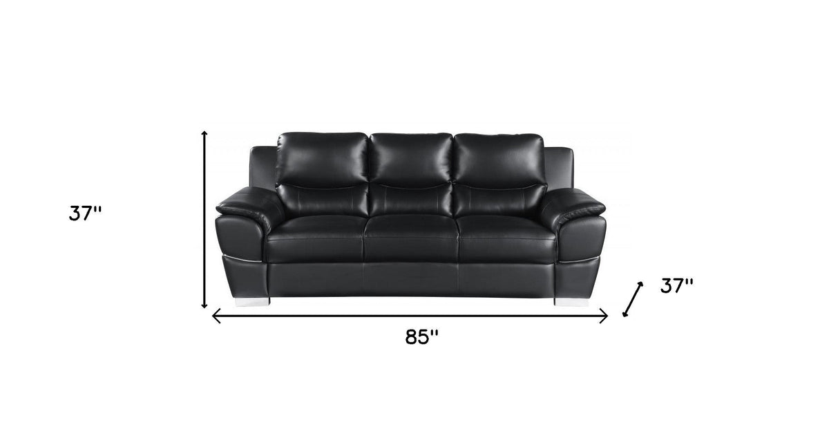 Hamilton Leather Sofa – Black - Prioka
