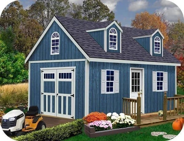 Hampton 12 ft. W x 16 ft. D Wood Storage Shed Kit with Floor (192 Sq. ft.) Installtion Included - Prioka
