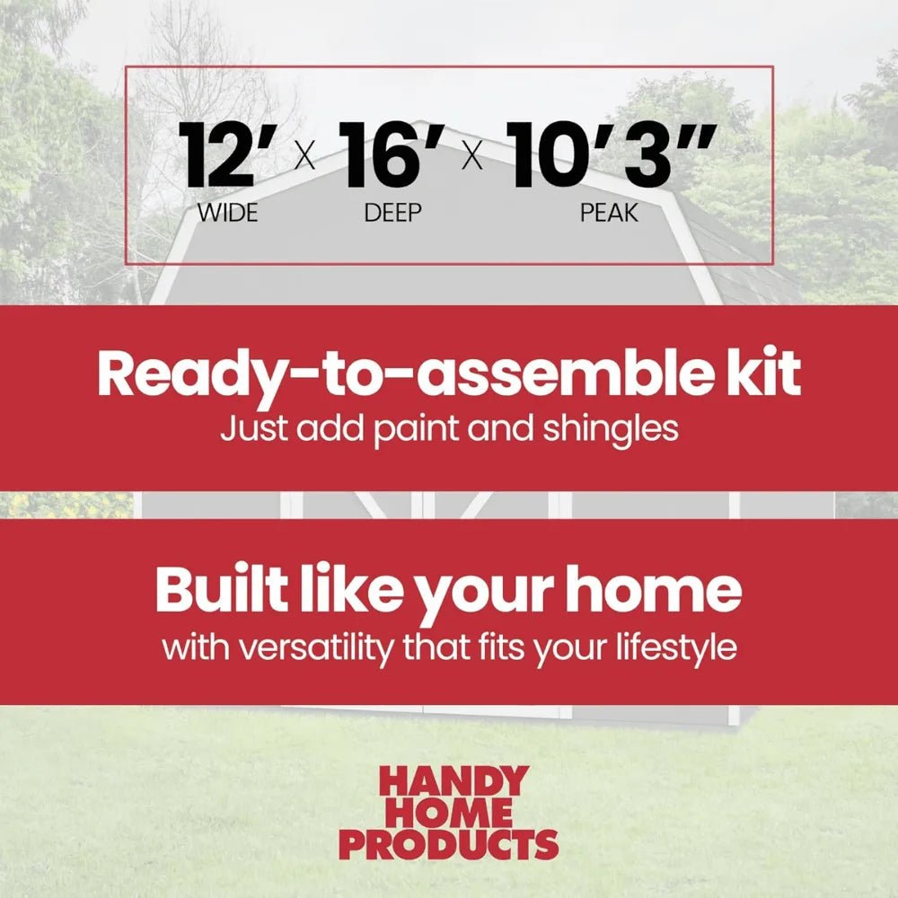 Handy Home Products Hudson 12 ft. x 16 ft. Wood Storage Shed Kit with Floor - Prioka
