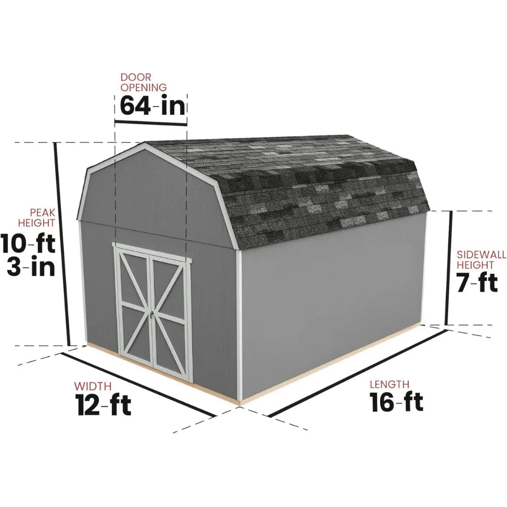 Handy Home Products Hudson 12 ft. x 16 ft. Wood Storage Shed Kit with Floor - Prioka
