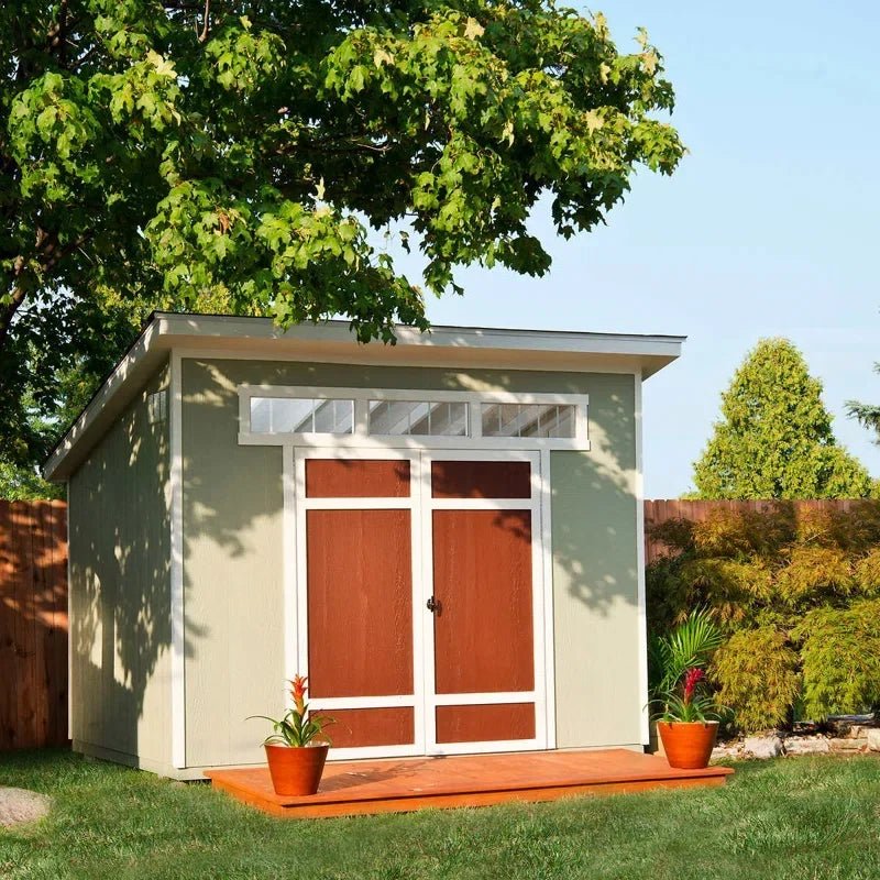 Handy Home Products Olympia 10 ft. W x 7.5 ft. D Manufactured Wood Storage Shed - Prioka