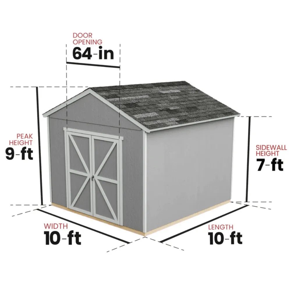 Handy Home Products Rookwood 10 ft. x 10 ft. Wood Storage Shed with Floor – Durable DIY Kit - Prioka