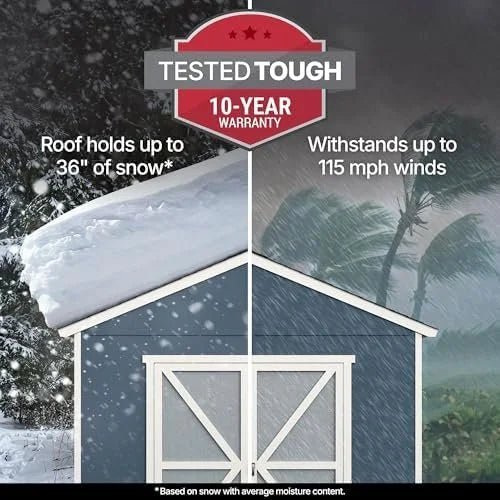 Handy Home Products Rookwood 10×12 Do-It-Yourself Wooden Storages Sheds- Does not Include Floor kit, Paint, or Roofing Shingles - Prioka