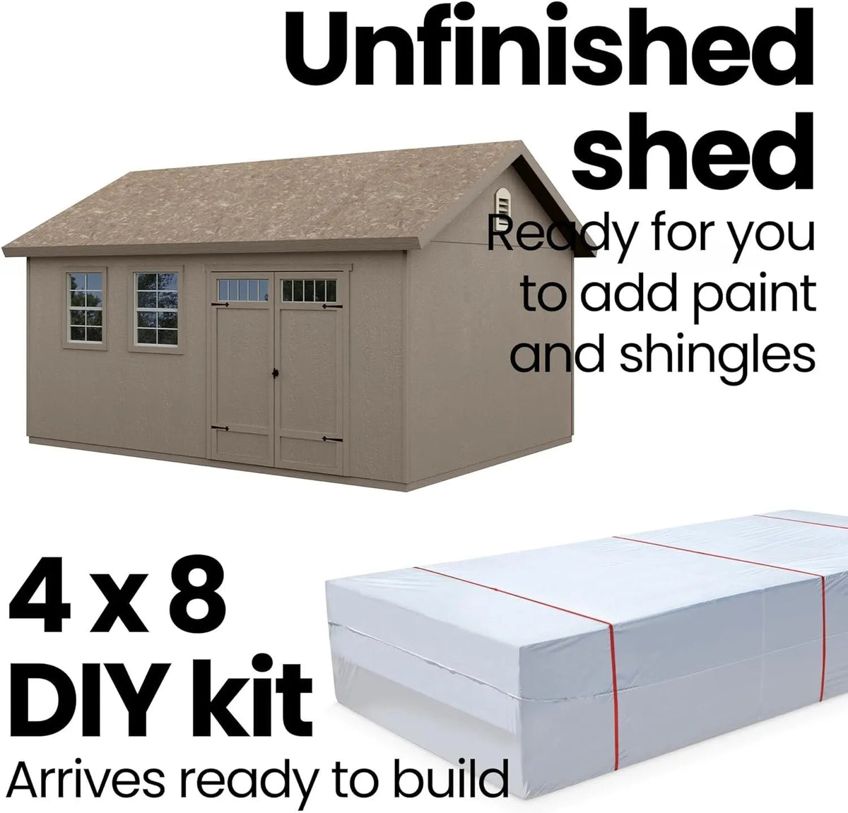 Handy Home Products Scarsdale 12×16 DIY Wooden Storage Shed with Floor Kit - Prioka