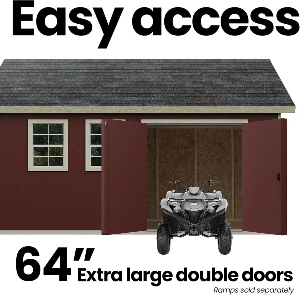 Handy Home Products Scarsdale 12×16 DIY Wooden Storage Shed with Floor Kit - Prioka
