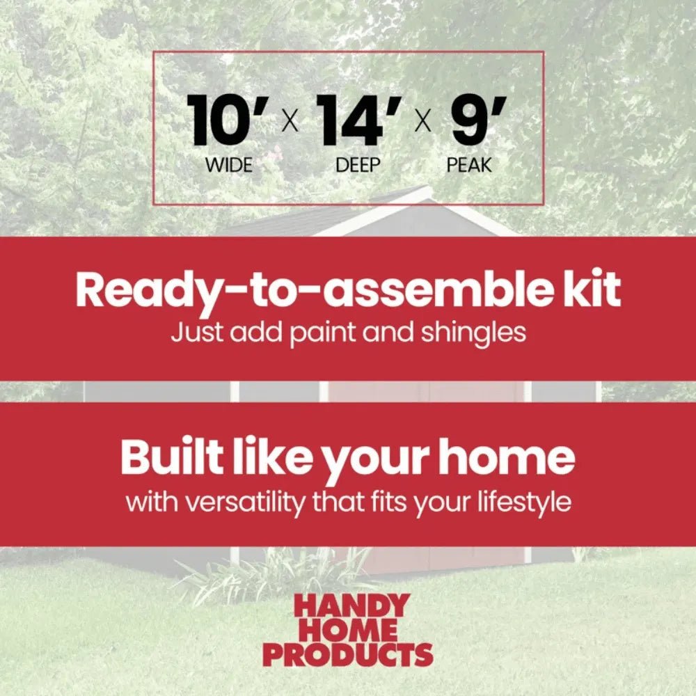 Handy Home Rookwood 10 x 14 ft. Wood Storage Shed Kit - Prioka