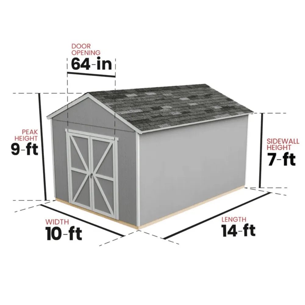 Handy Home Rookwood 10 x 14 ft. Wood Storage Shed Kit - Prioka
