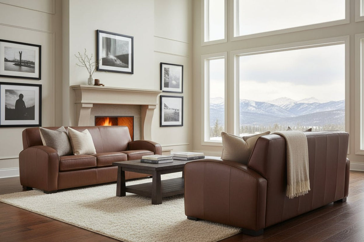 Hayden 81 Inch Contemporary Leather Sofa - Prioka