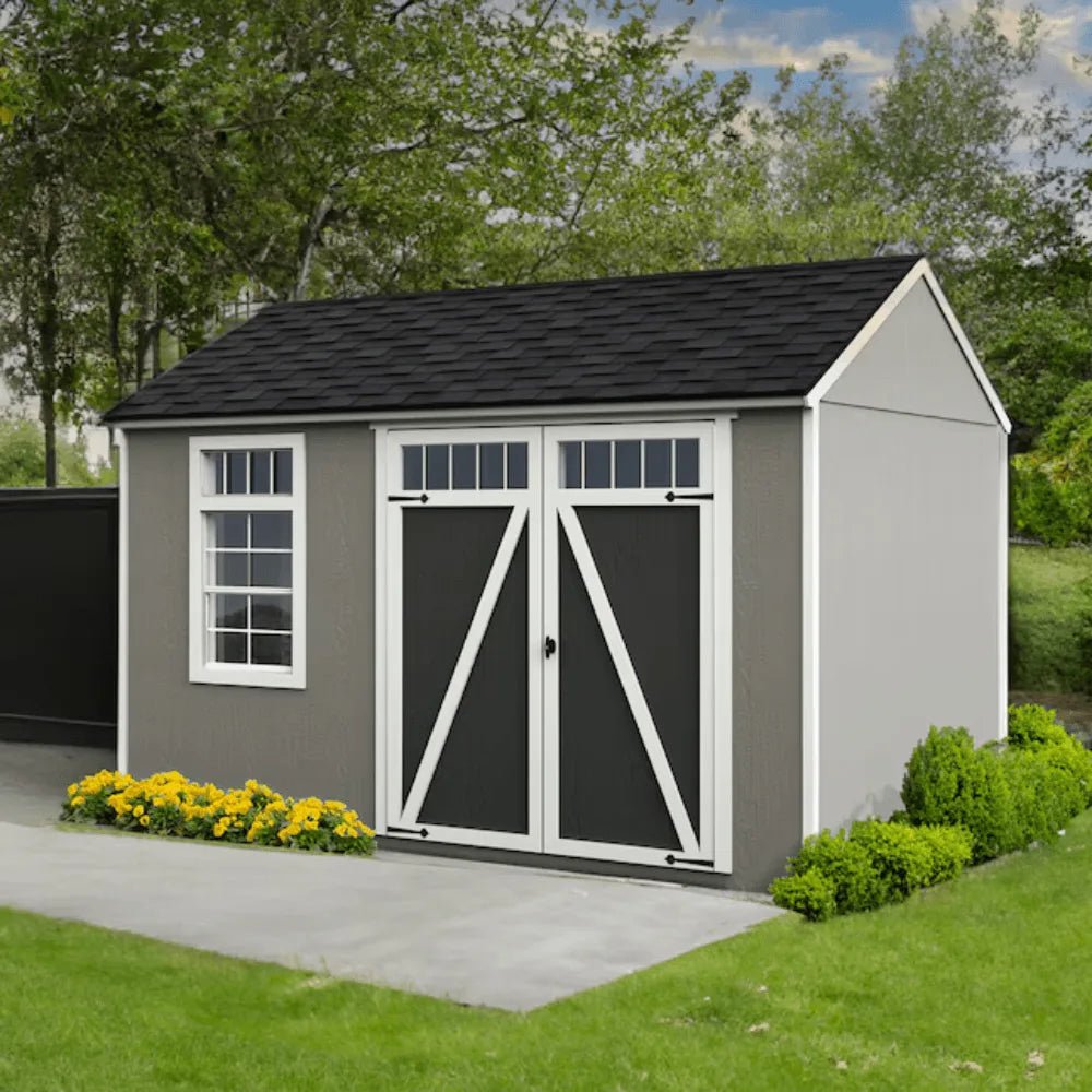 Heartland Coronado 12 x 8 ft Saltbox Wood Outdoor Storage Shed with Windows and Doors - Prioka