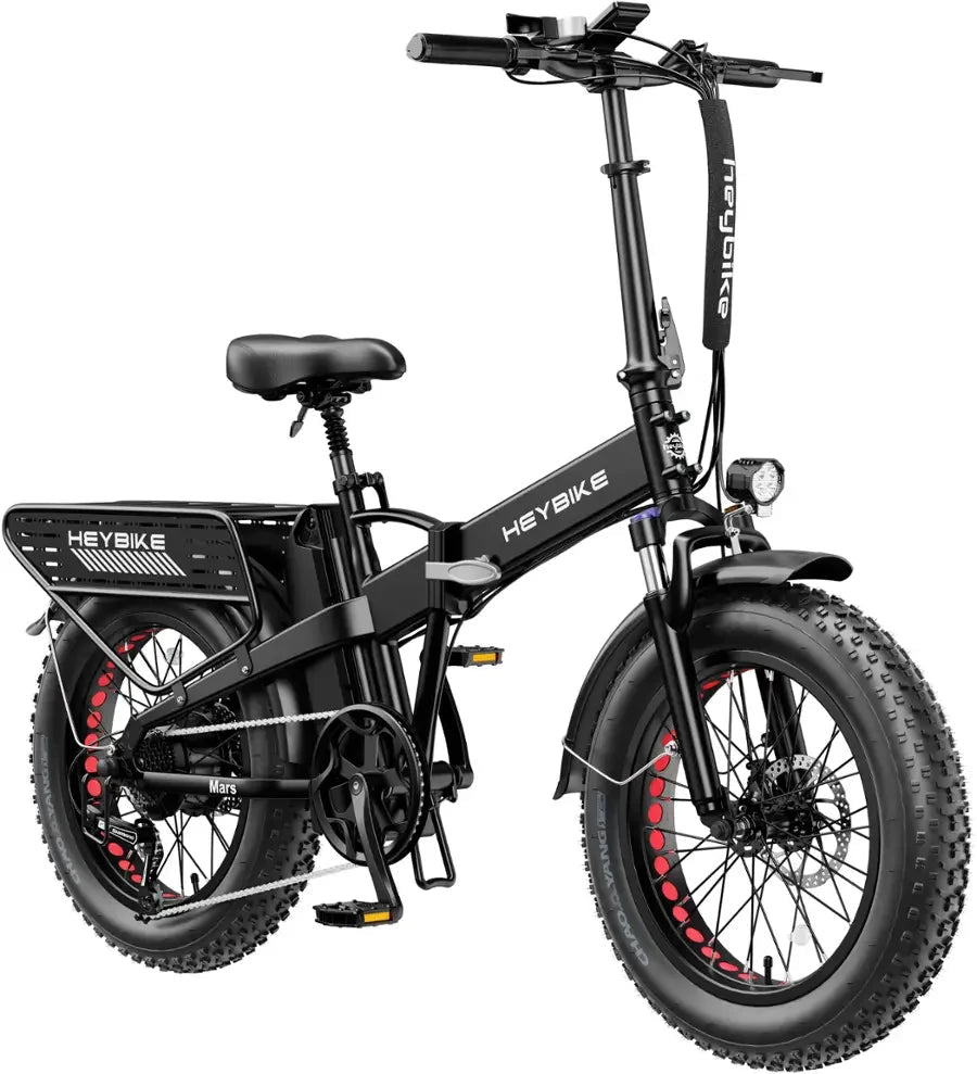 Heybike Fat Tire Mountain Electric Bikes, 1200 W, 45 Miles, 1~3 Pedal Assist, Greys - Prioka