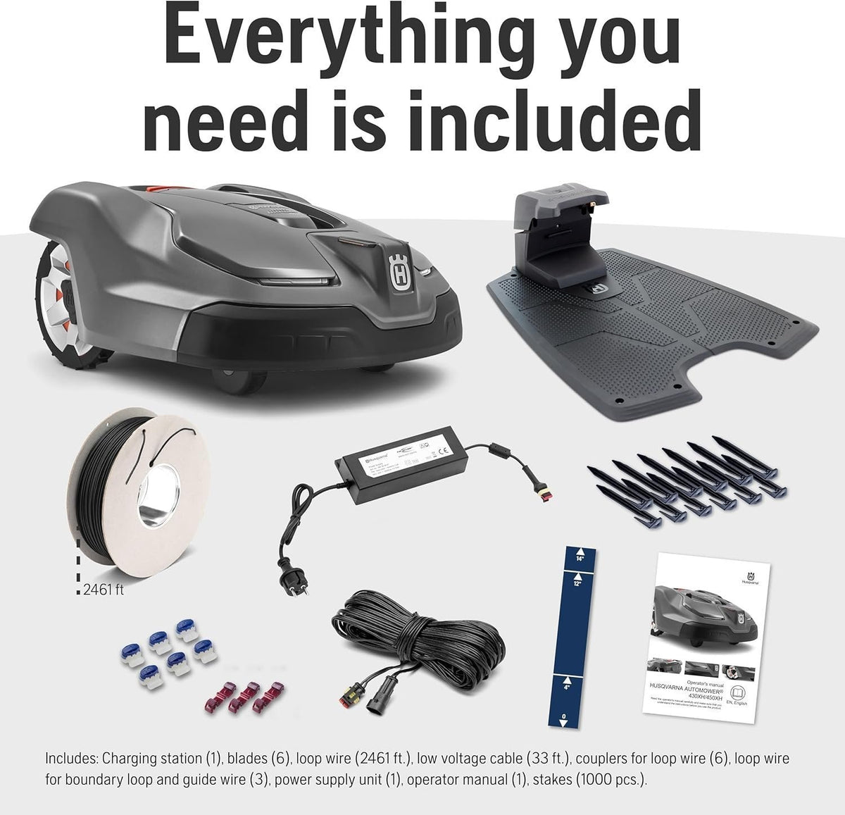 Husqvarna 440iQ Robotic Lawn Mower, 2 Acre, Wire-Free, Charging Station - Prioka