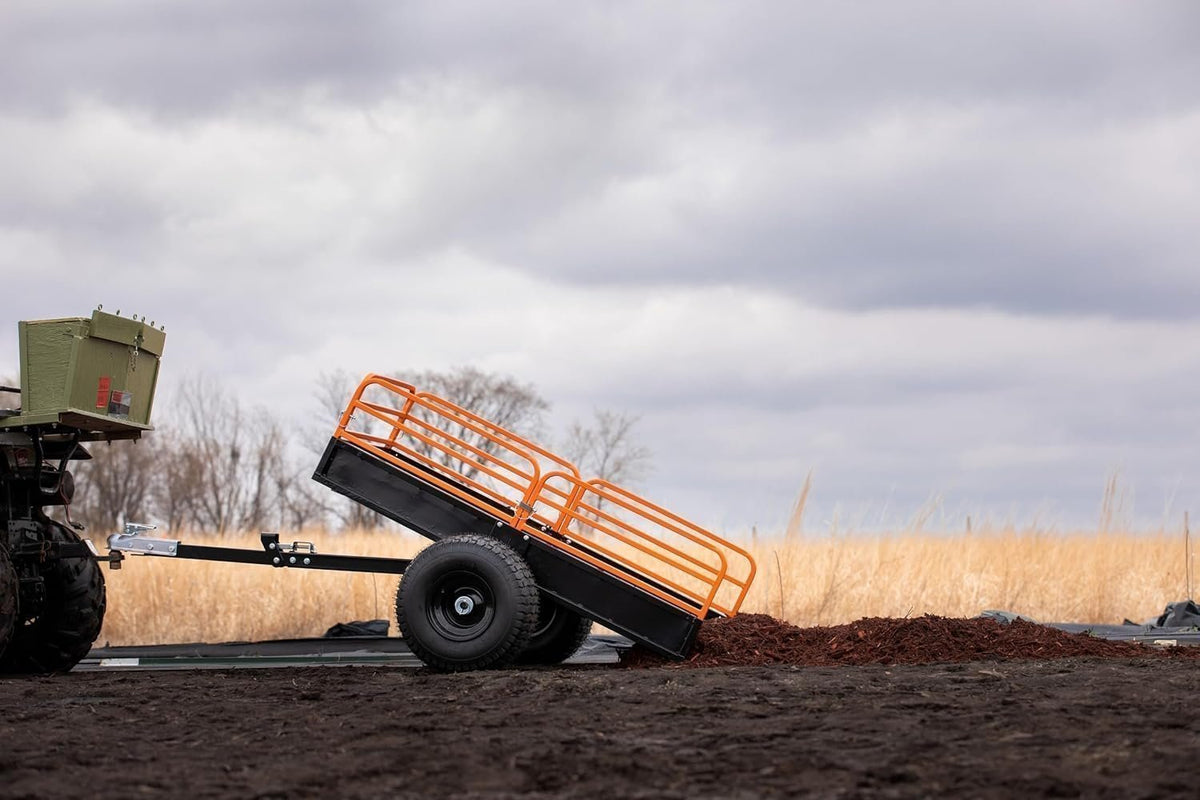 Impact Implements 1500 lb Utility Cargo Trailer with Pivot Dump for ATV, UTV, and Lawn Tractor - Prioka