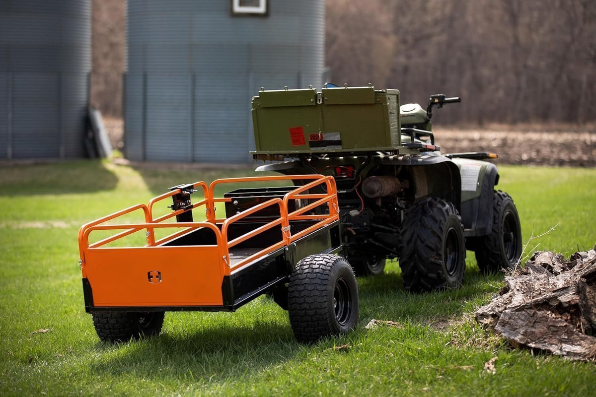Impact Implements 1500 lb Utility Cargo Trailer with Pivot Dump for ATV, UTV, and Lawn Tractor - Prioka