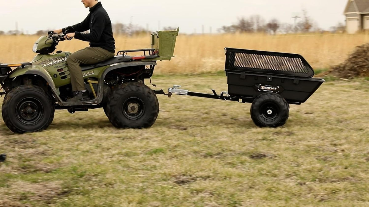 Impact Implements 1500 lb Utility Cargo Trailer with Pivot Dump for ATV, UTV, and Lawn Tractor - Prioka