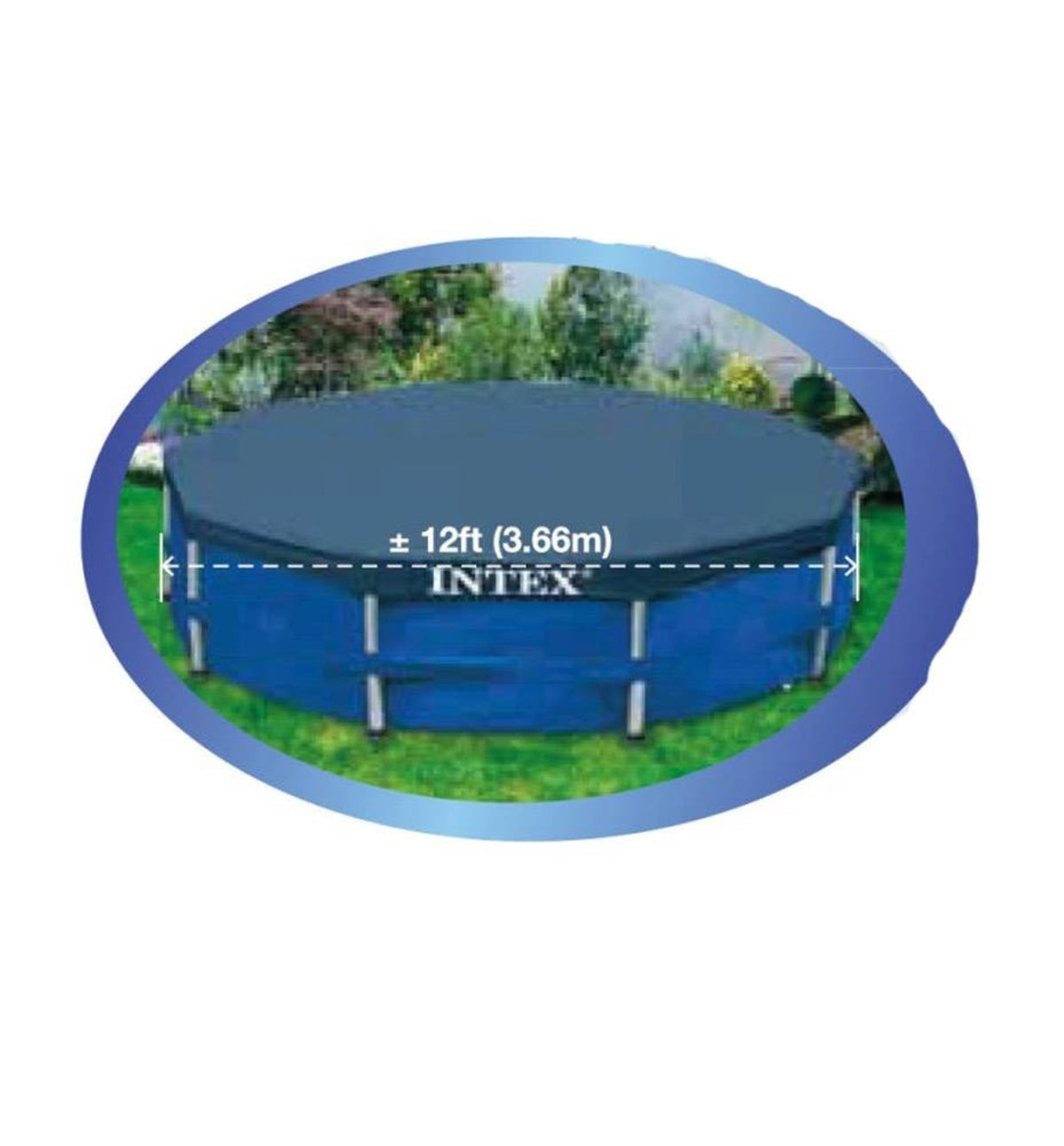 Intex 12-Foot Round Metal Frame Above Ground Swimming Pool Debris Cover - Prioka