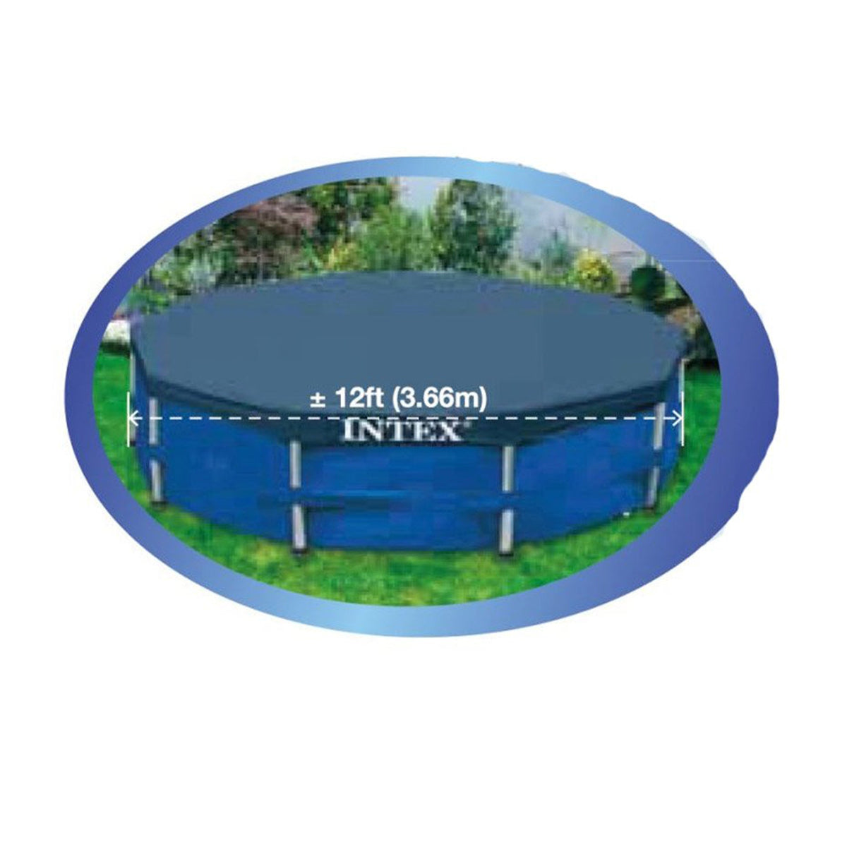 Intex 12 Foot x 30 In. Above Ground Pool & Intex 12 Foot Round Pool Cover - Prioka