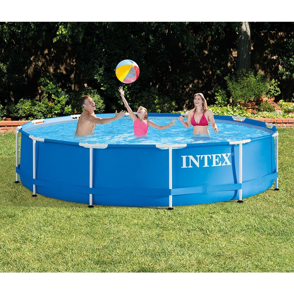 Intex 12 Foot x 30 In. Above Ground Pool & Intex 12 Foot Round Pool Cover - Prioka
