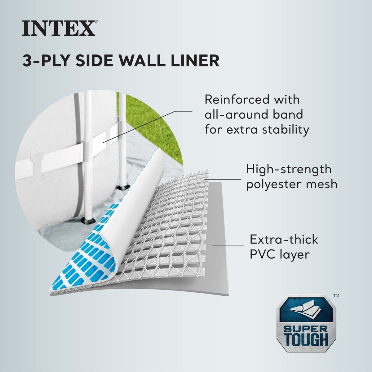 Intex 12 foot x 30 inch Prism Frame Round Above Ground Swimming Pool, (No Pump) - Prioka