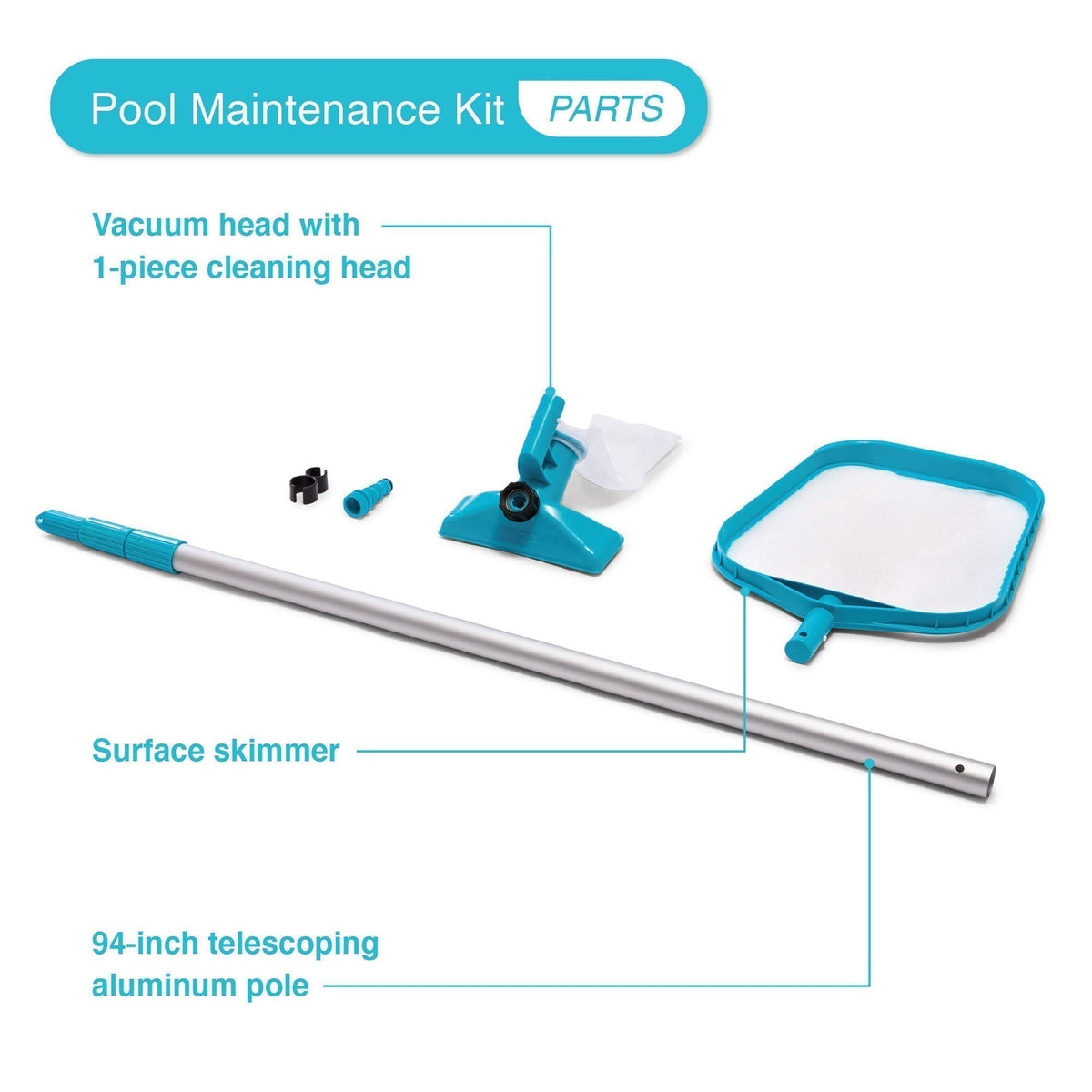 INTEX 12' x 30" Metal Frame Above Ground Pool, Filter, Cover, & Maintenance Kit - Prioka