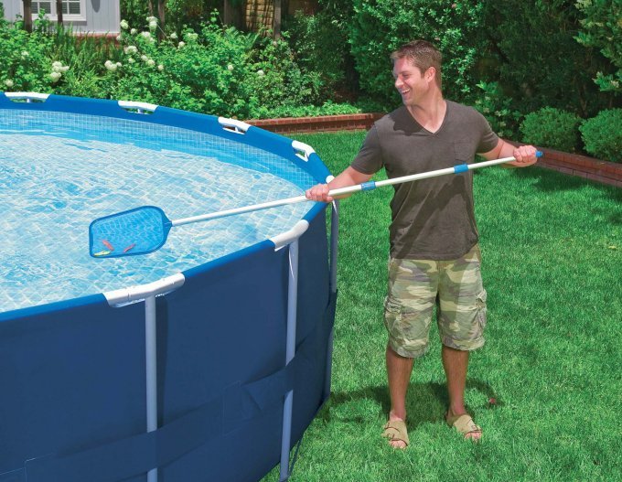 INTEX 12' x 30" Metal Frame Above Ground Pool, Filter, Cover, & Maintenance Kit - Prioka