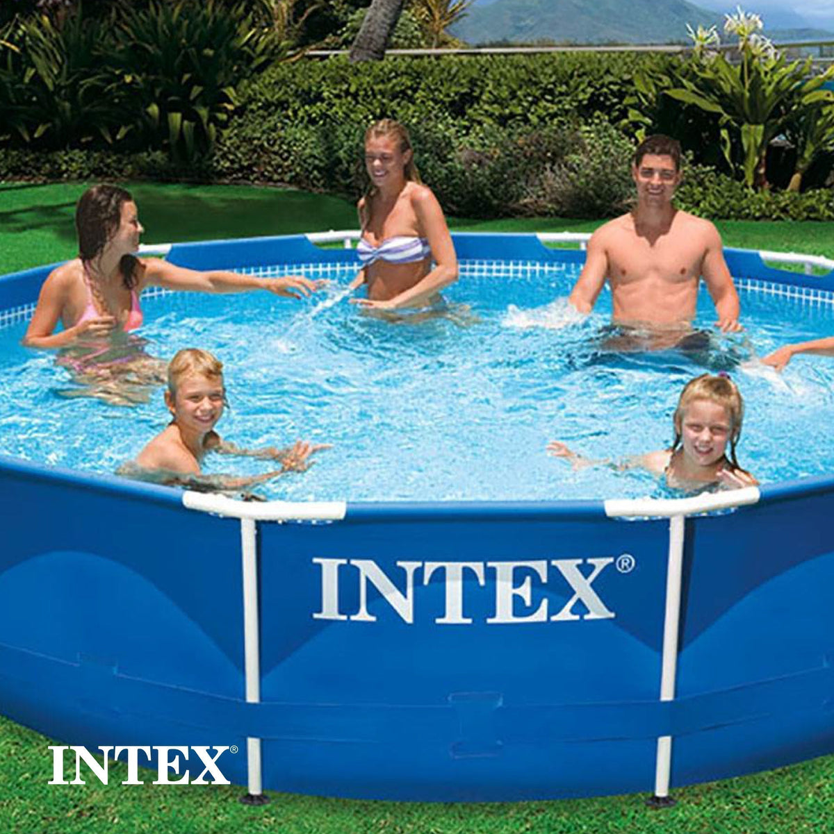 Intex 12' x 30" Metal Frame Round Swimming Pool w/ Filter Pump & 13' Pool Cover - Prioka
