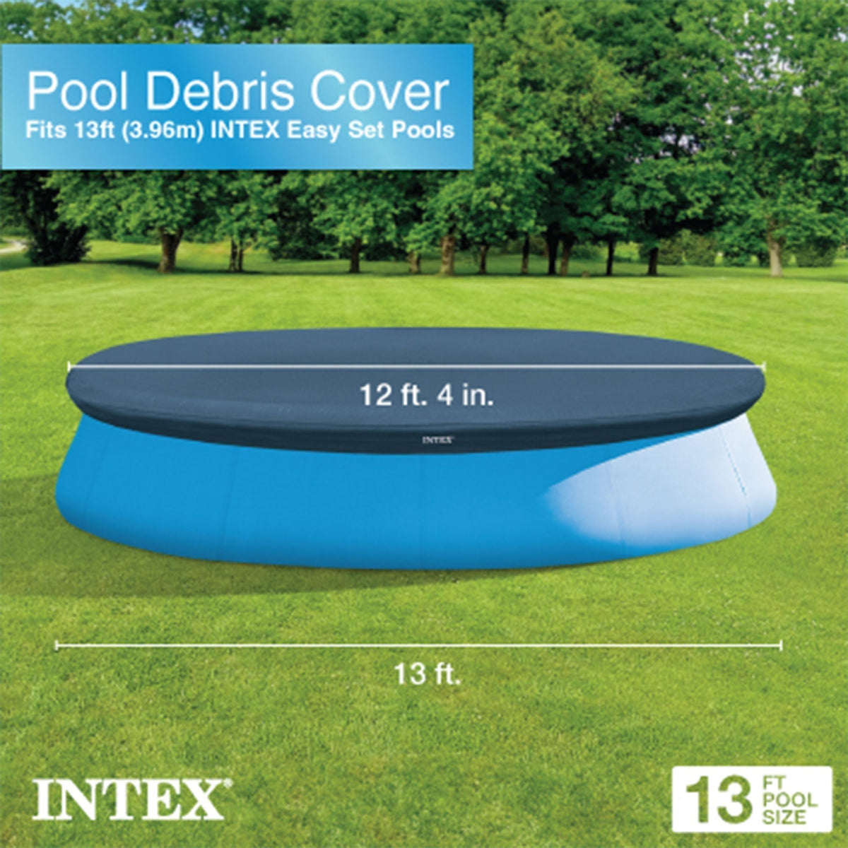 Intex 12' x 30" Metal Frame Round Swimming Pool w/ Filter Pump & 13' Pool Cover - Prioka