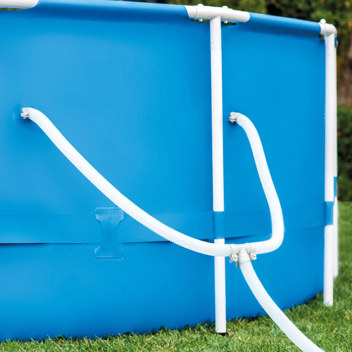 Intex 12' x 30" Metal Frame Round Swimming Pool w/ Filter Pump & 13' Pool Cover - Prioka
