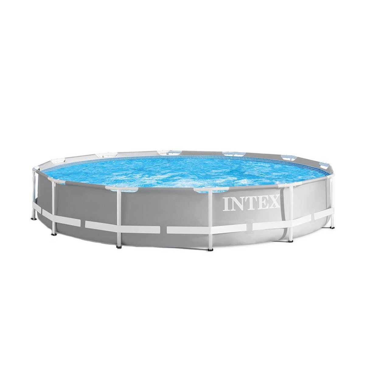 Intex 12ft x 30in Prism Frame Above Ground Round Swimming Pool & Robot Vacuum - Prioka