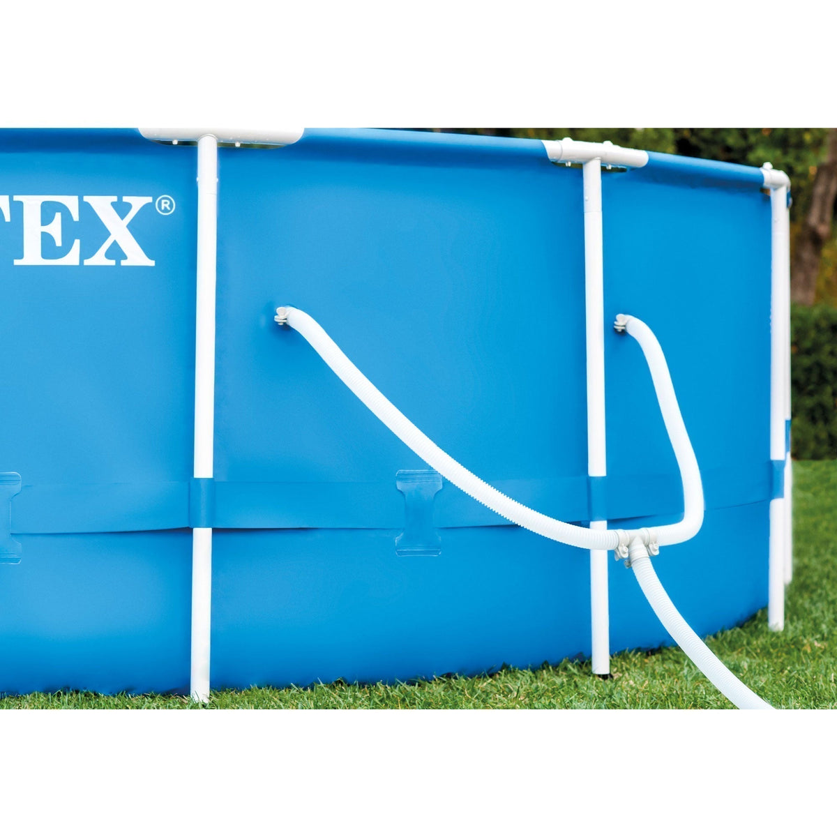INTEX 12'x30" Metal Frame Swimming Pool with Filter Pump & Pool Cover (2-Pack) - Prioka