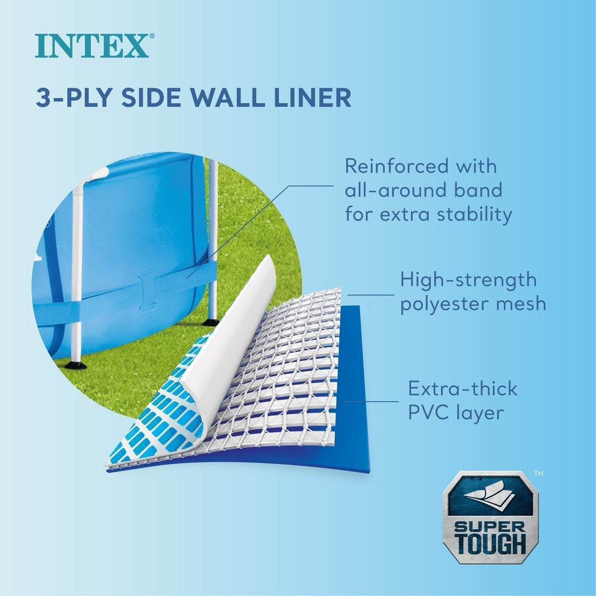 Intex 12'x30" Swimming Pool w/ Pump, Pool Ladder for 42” Wall, & 12’ Cover - Prioka