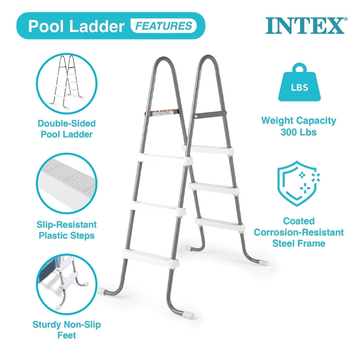 Intex 12'x30" Swimming Pool w/ Pump, Pool Ladder for 42” Wall, & 12’ Cover - Prioka
