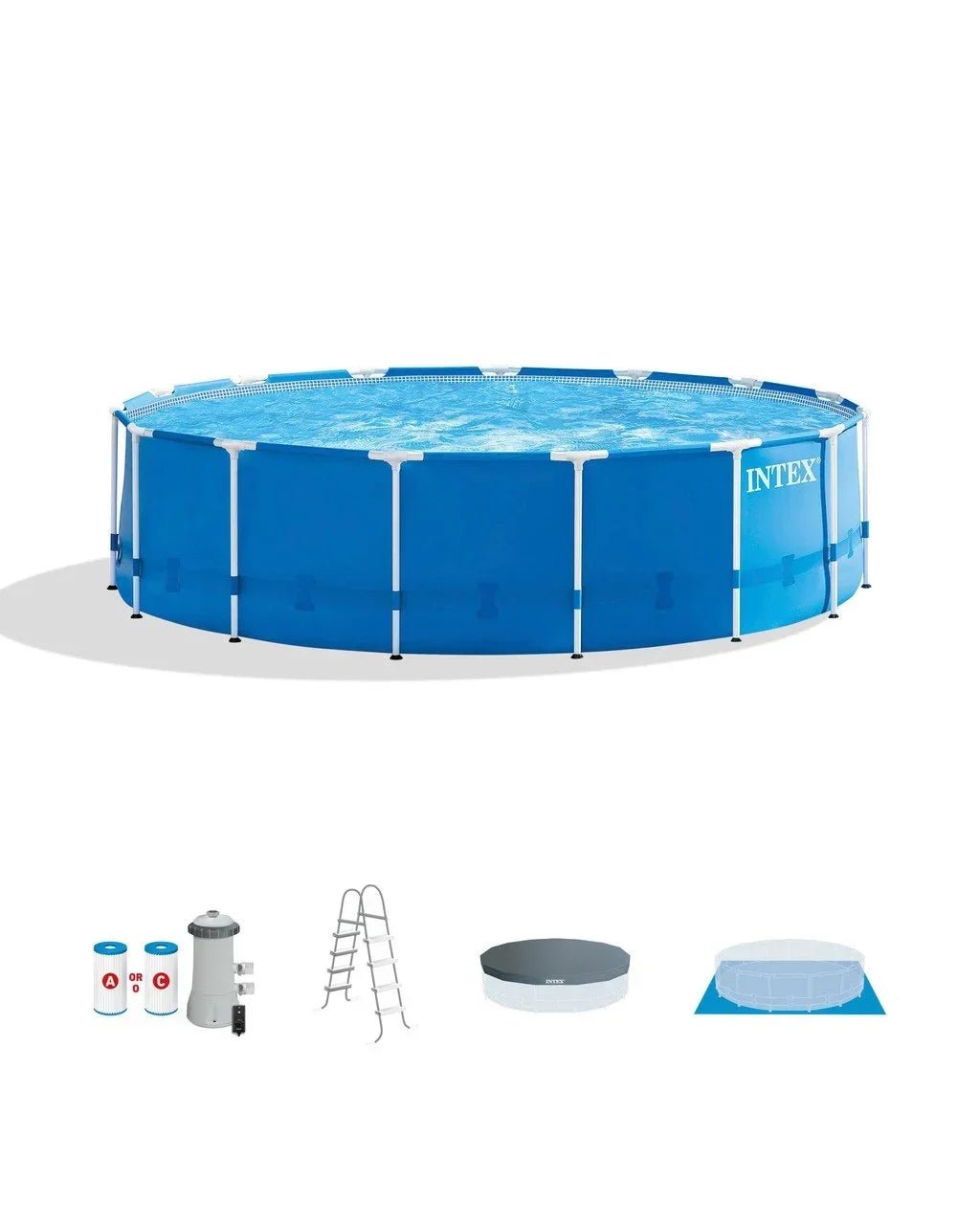 Intex 15ft x 48in Metal Frame Pool Sets - Prioka