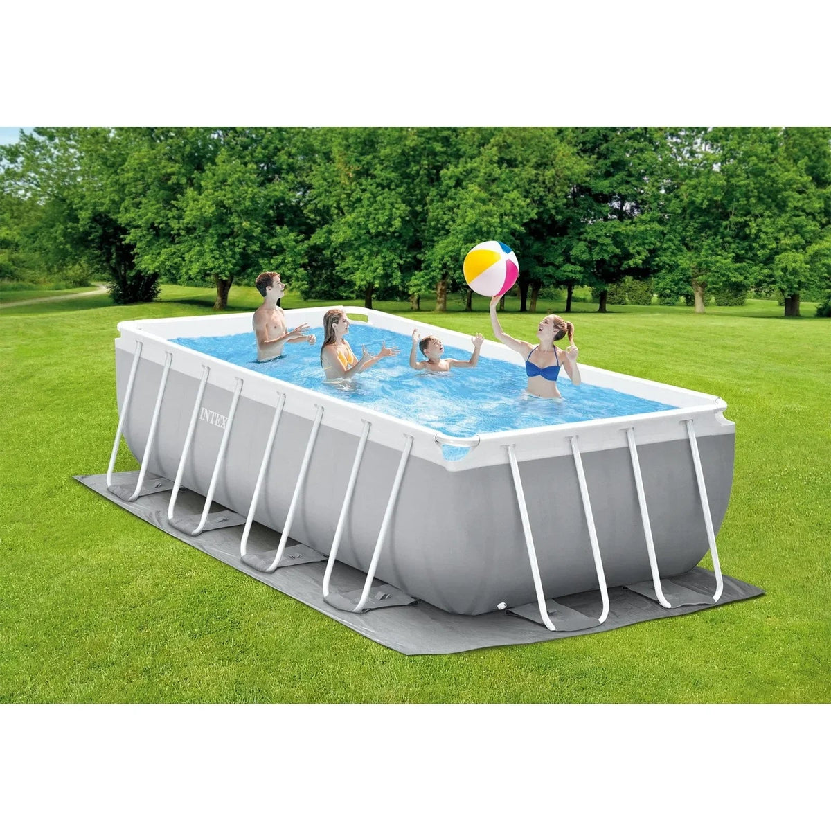 Intex 16Ft X 8Ft X 42In Prism Frame Rectangular Pool Sets - Prioka