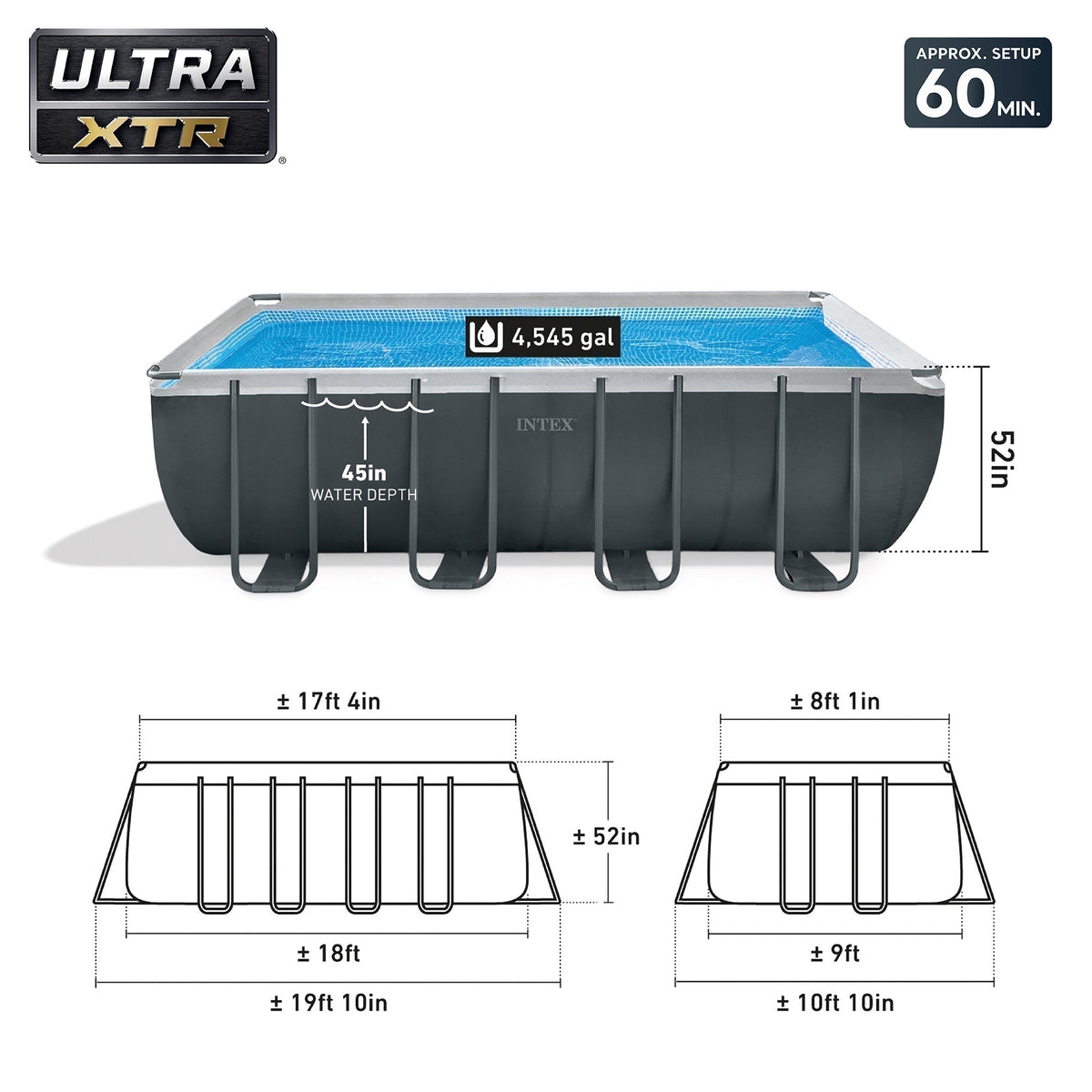 INTEX 18' x 9' x 53" Ultra XTR Frame Pool, Cover, Cooler, and Float (2 Pack) - Prioka