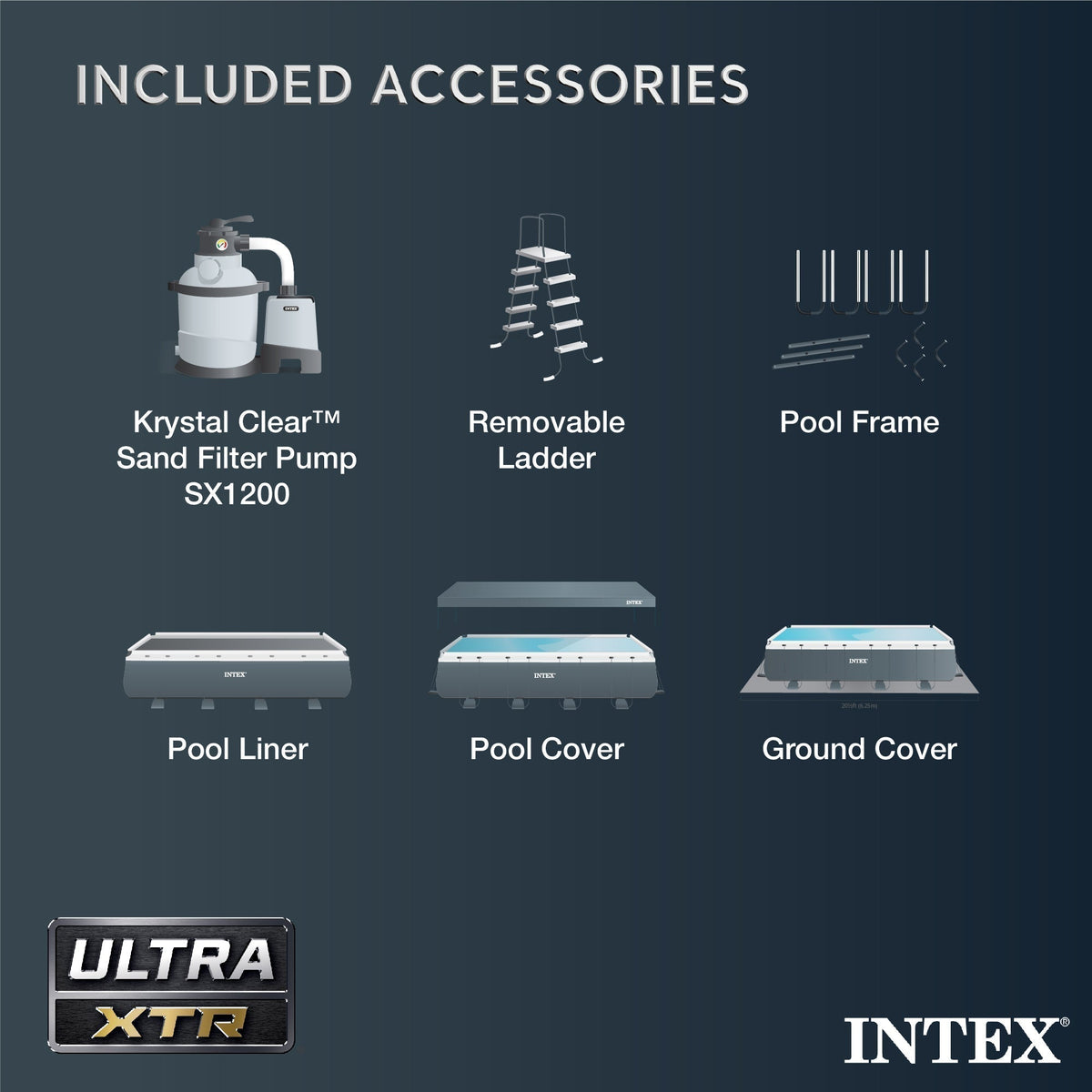 INTEX 18' x 9' x 53" Ultra XTR Frame Pool, Cover, Cooler, and Float (2 Pack) - Prioka