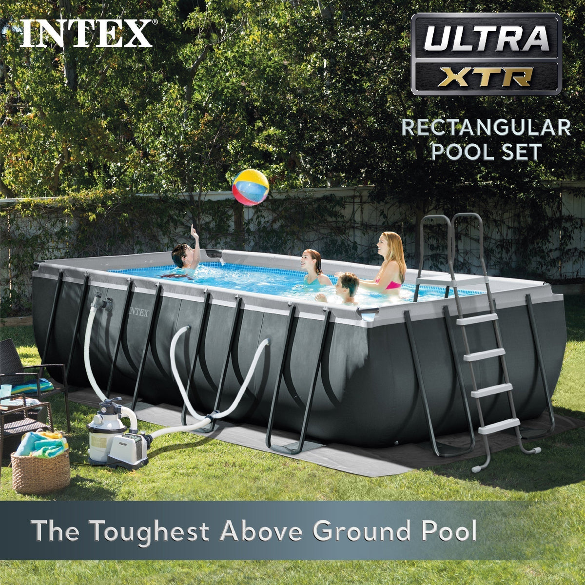 INTEX 18' x 9' x 53" Ultra XTR Frame Pool, Cover, Cooler, and Float (2 Pack) - Prioka