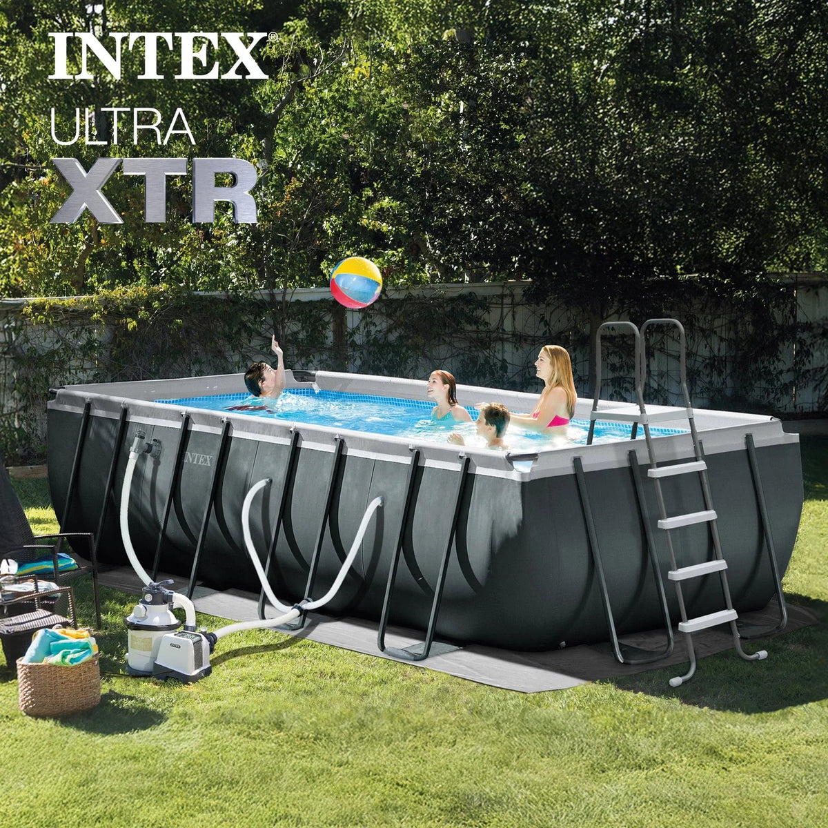 INTEX 18ft x 9ft x 52in Ultra XTR Above Ground Pool and Solar Pool Cover - Prioka