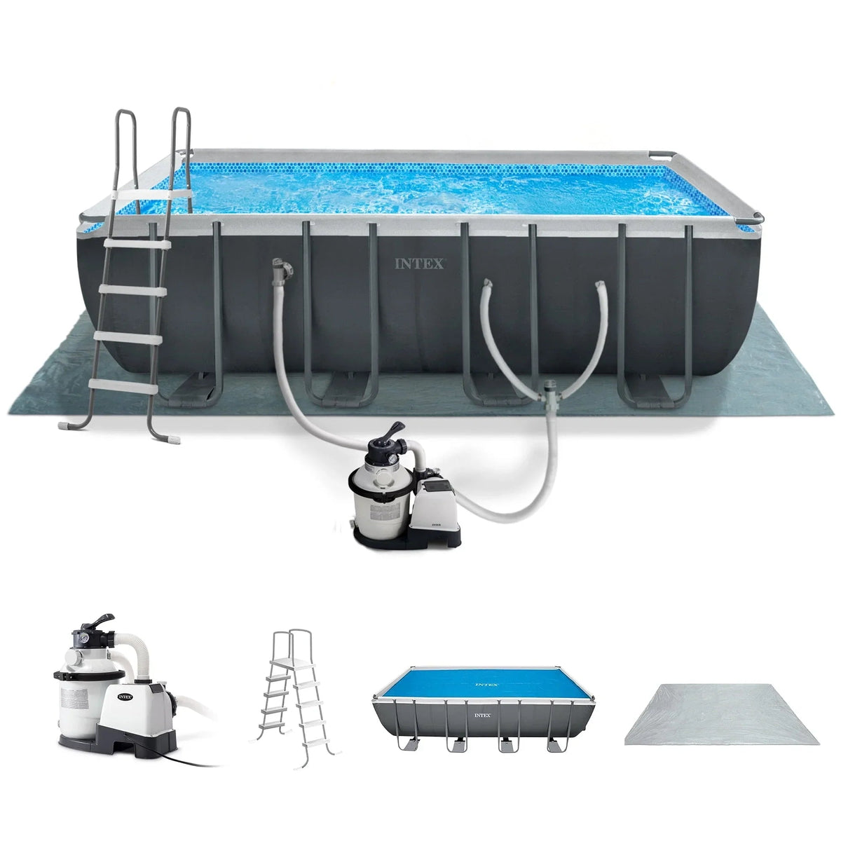 INTEX 18ft x 9ft x 52in Ultra XTR Above Ground Pool and Solar Pool Cover - Prioka