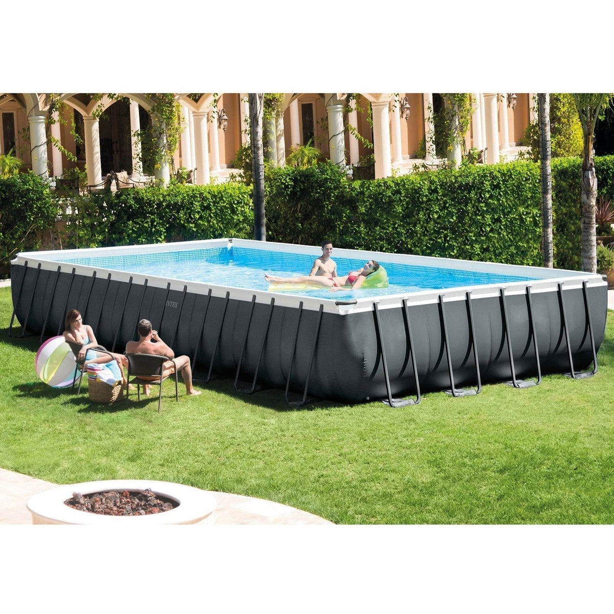 Intex 24′ x 12′ x 52″ Ultra XTR Rectangular Frame Swimming Pool Set + Pump - Prioka