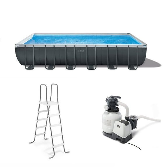 Intex 24′ x 12′ x 52″ Ultra XTR Rectangular Frame Swimming Pool Set + Pump - Prioka