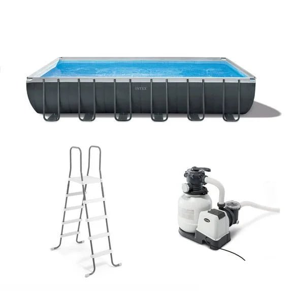 Intex 24′ x 12′ x 52″ Ultra XTR Rectangular Frame Swimming Pool Set + Pumps - Prioka