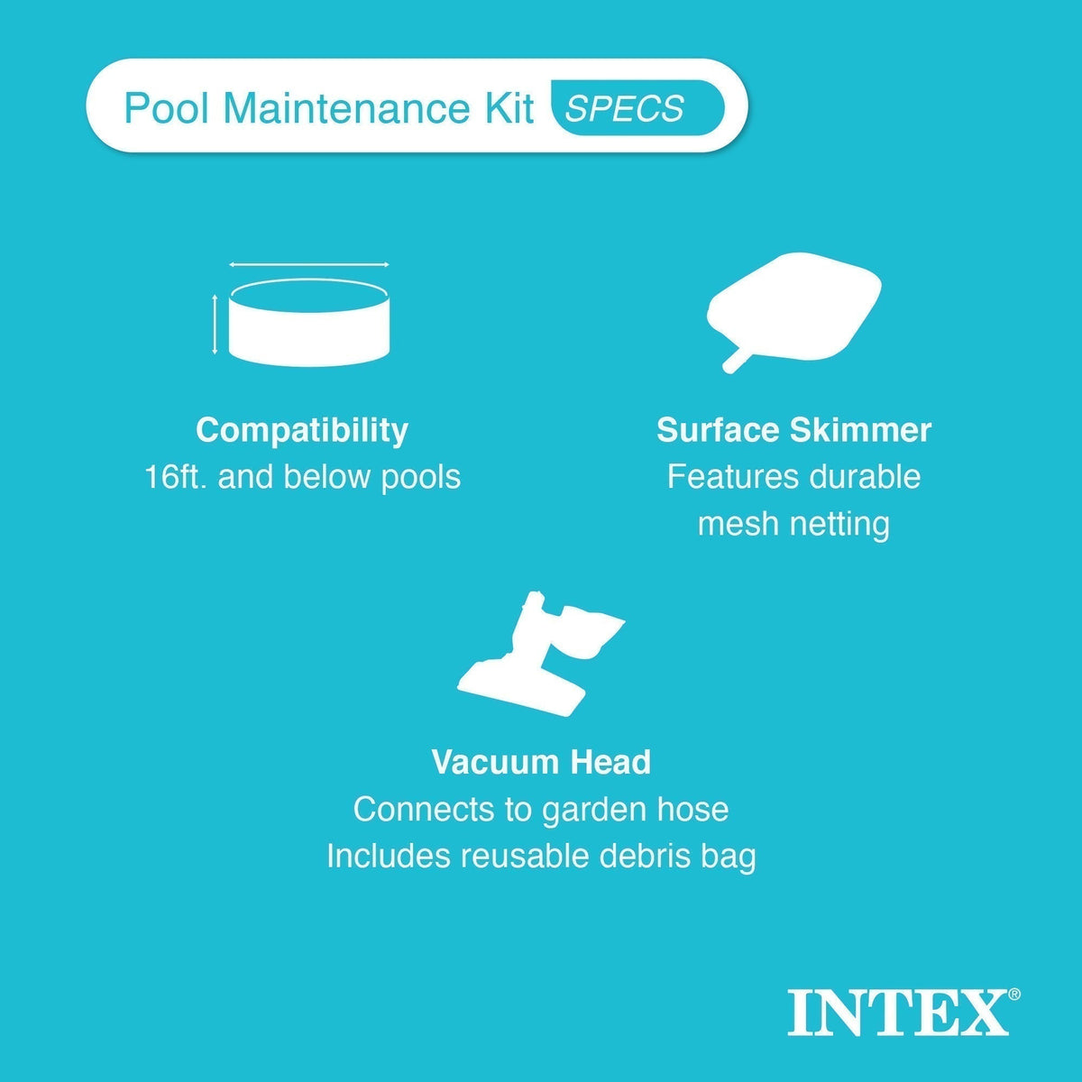 Intex 26711EH 12ft x 30in Prism Above Ground Pool Set w/ Cover & Maintenance Kit - Prioka