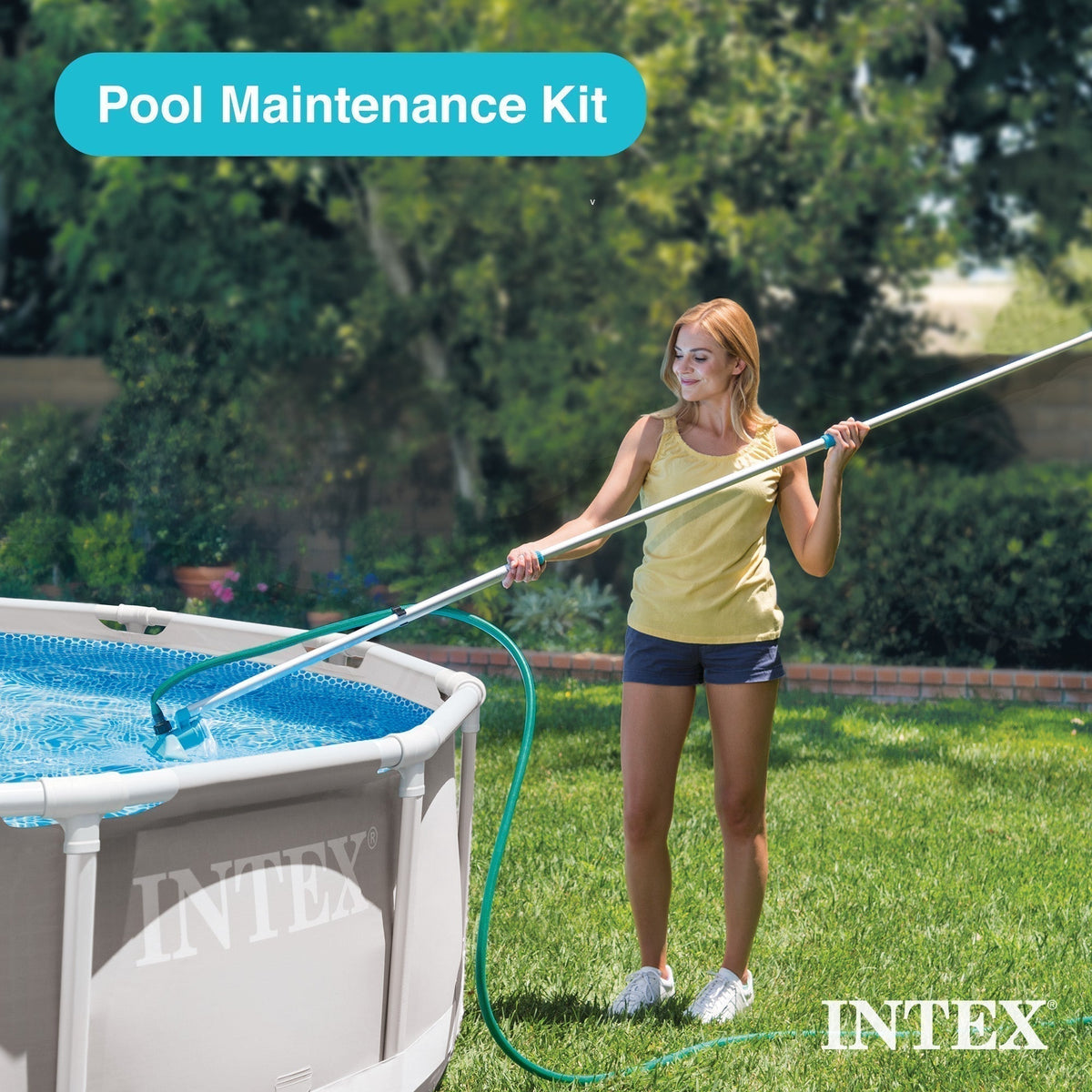 Intex 26711EH 12ft x 30in Prism Above Ground Pool Set w/ Cover & Maintenance Kit - Prioka