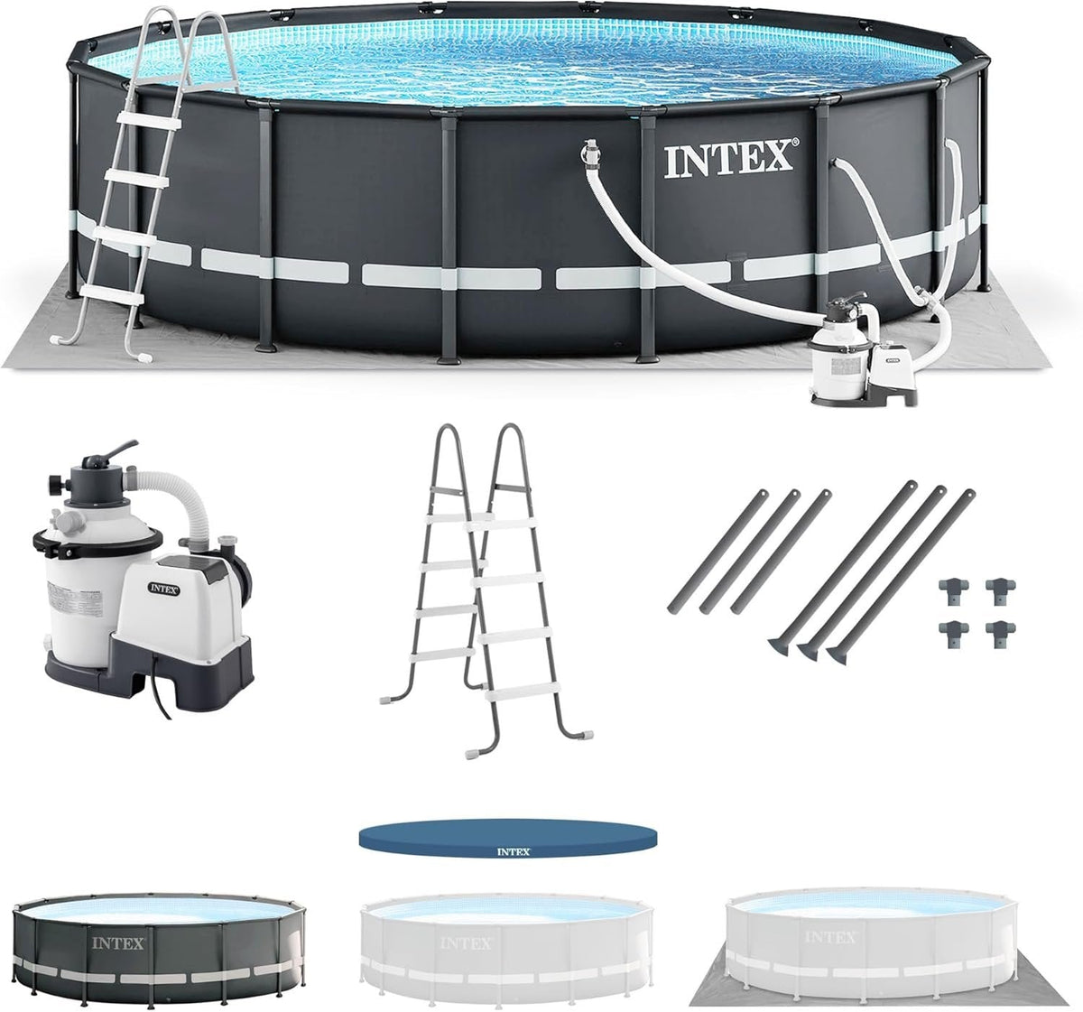 Intex Ultra XTR 14 ft. Round 42 in. Deep Soft Sided Above Ground Swimming Pool - Prioka