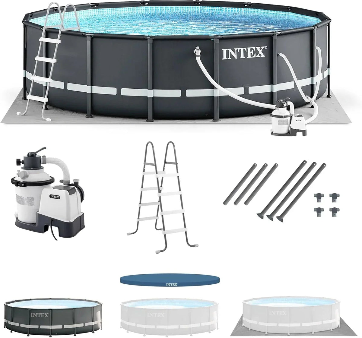 Intex Ultra XTR 14 ft. Round 42 in. Deep Soft Sided Above Ground Swimming Pools - Prioka