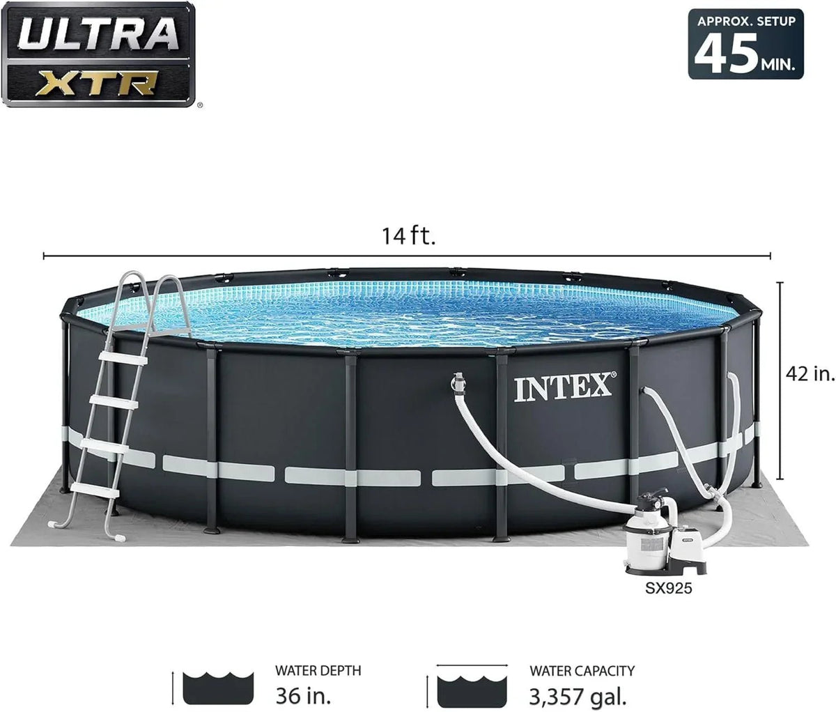 Intex Ultra XTR 14 ft. Round 42 in. Deep Soft Sided Above Ground Swimming Pools - Prioka