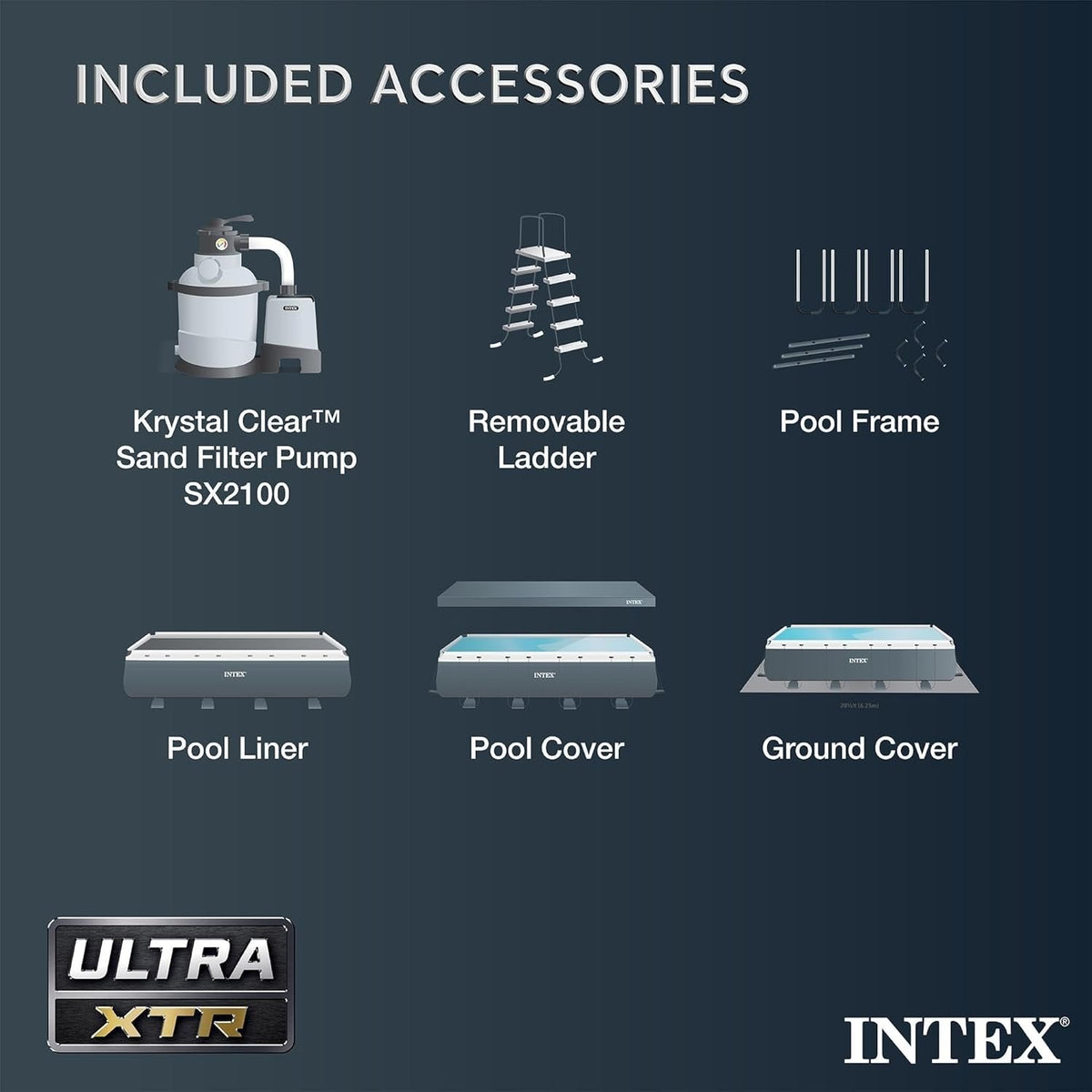 Intex Ultra XTR Rectangular Swimming Pool Set with Pump - Prioka