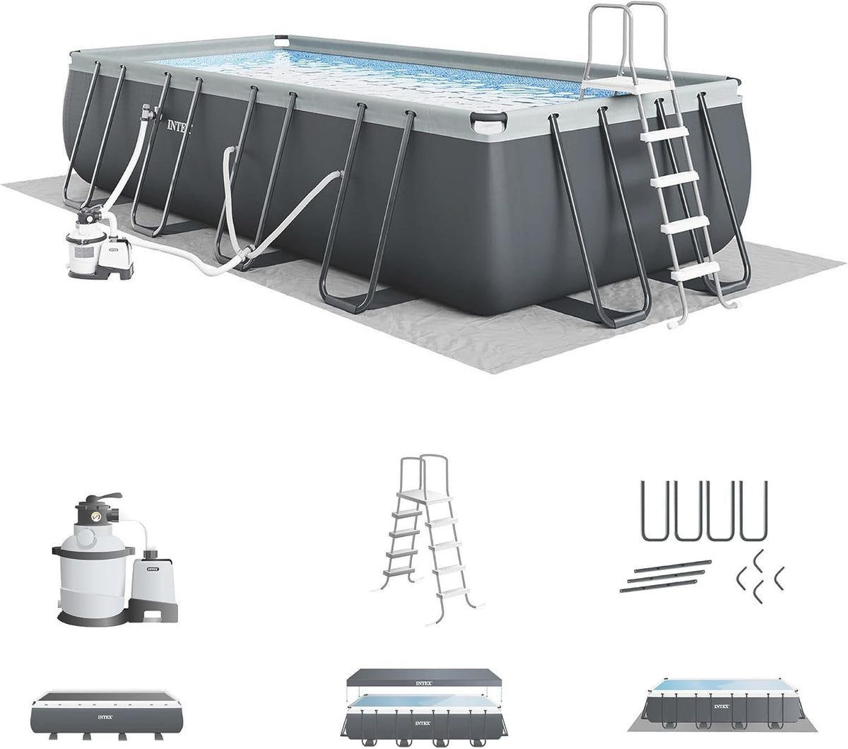 Intex Ultra XTR Rectangular Swimming Pool Set with Pump - Prioka