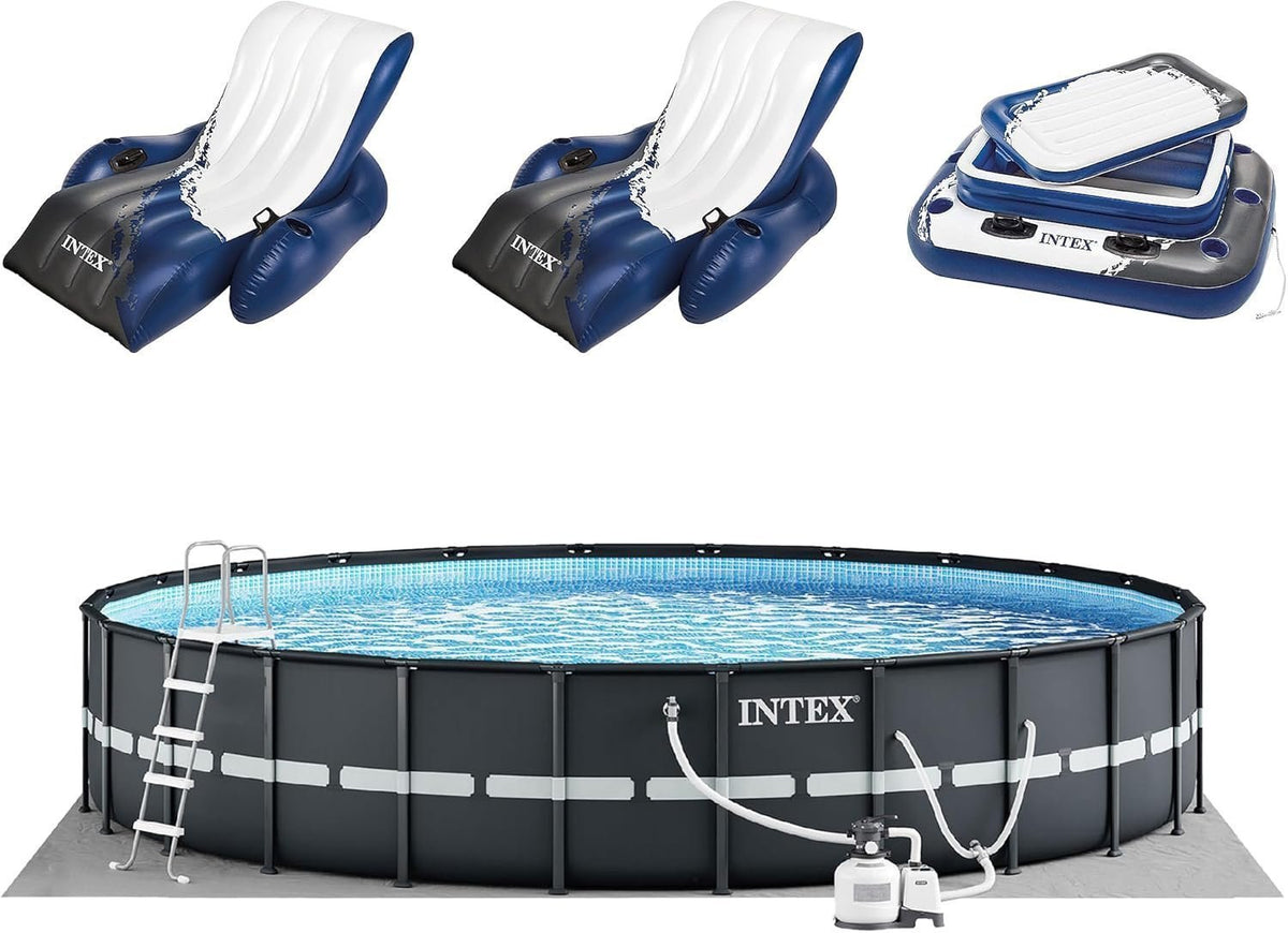 Intex Ultra XTR Round Frame Pool with Pump, Cooler, and Floats (2 Pack) - Prioka